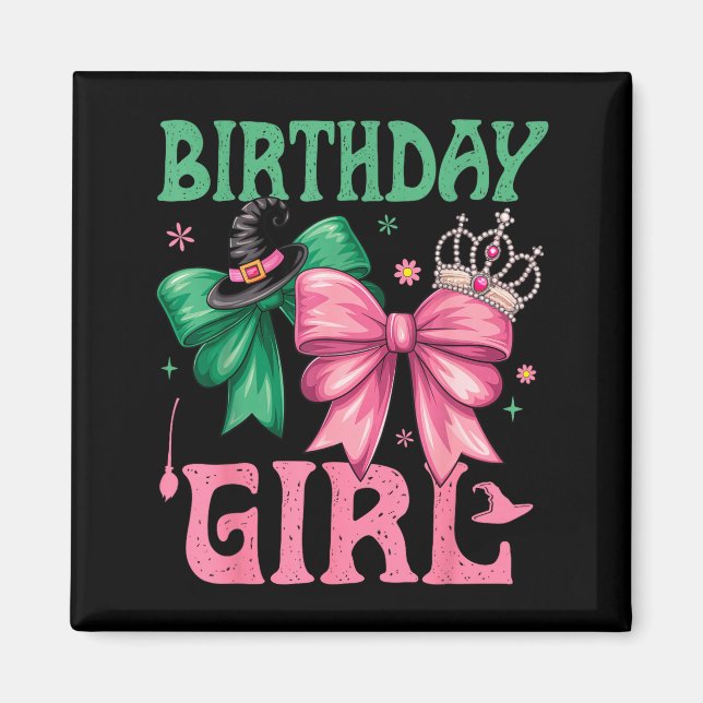 Aimant Fille d'anniversaire Nk et sorcière d'anniversaire (Devant)