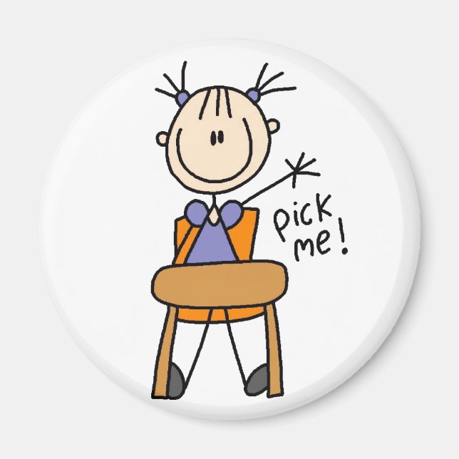 Aimant Fille dans l'aimant de classe (Devant)