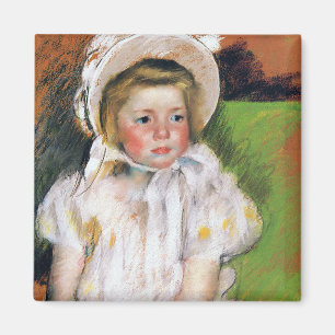 Aimant Fille dans une Bonnet Blanche, Mary Cassatt