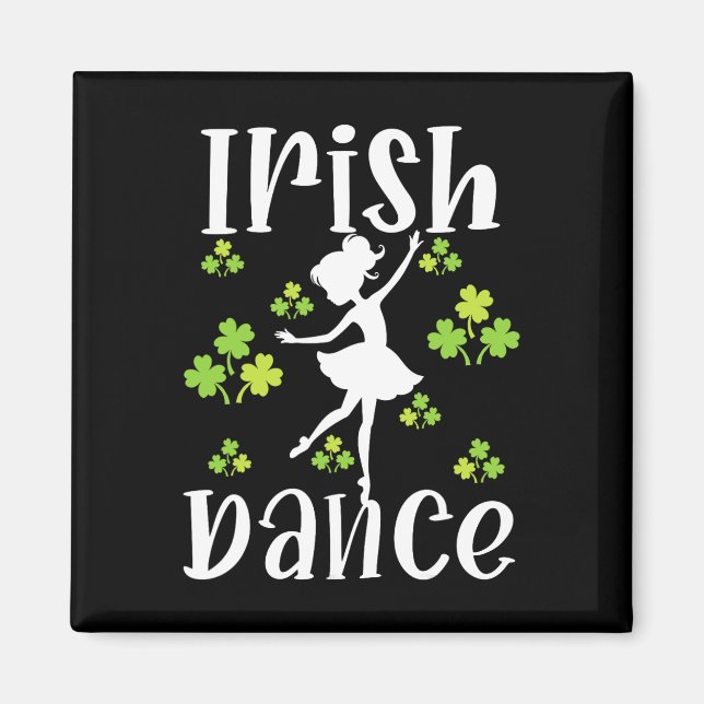 Aimant Fille Danseuse Danse irlandaise Dance St Patrick's (Devant)