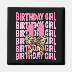 Aimant Fille de 11 ans anniversaire rose coquette léopard