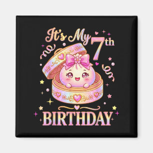 Aimant Fille de 7 ans d'anniversaire Dumpling Kawaii Anim