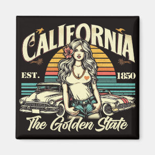 Aimant Fille de Californie vintage