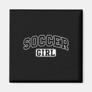 Aimant Fille de football drôle lettrage athlétique fille