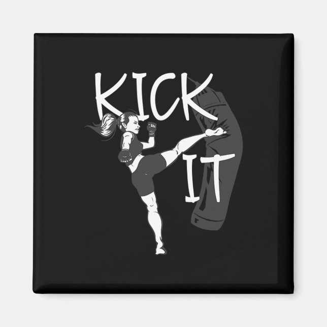 Aimant Fille de kickboxing Kick It  (Devant)