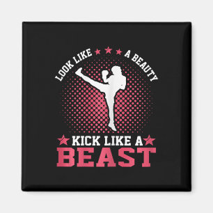 Aimant Fille de kickboxing - Ressemble à une beauté, frap