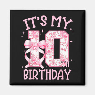 Aimant Fille de l'anniversaire à double chiffre 10e anniv