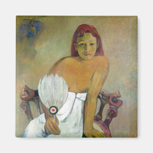 Aimant Fille de Paul Gauguin   avec la fan, 1908
