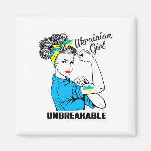 Aimant Fille de soutien à l'Ukraine Indestructible Forte