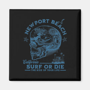 Aimant Fille de surf de Newport Beach surfeur sur l'océan