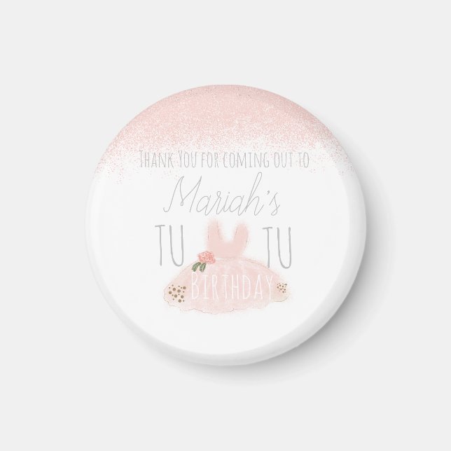 Aimant Fille de tutu minimal Fête d'anniversaire Tournant (Devant)