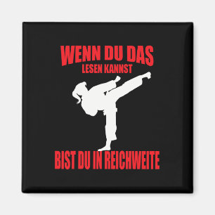 Aimant Fille drôle de karaté kickboxing taekwondo