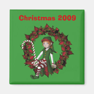 Aimant Fille Elfe En Fête De Noël