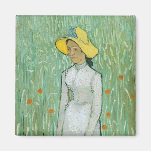 Aimant Fille en blanc par Vincent van Gogh (Devant)