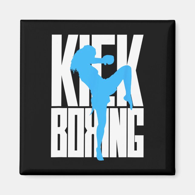 Aimant Fille en entraînement de kickboxing (Devant)