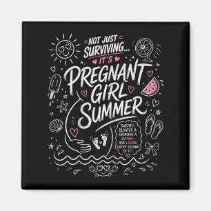 Aimant Fille enceinte Été Annonce de bébé drôle Mignonne