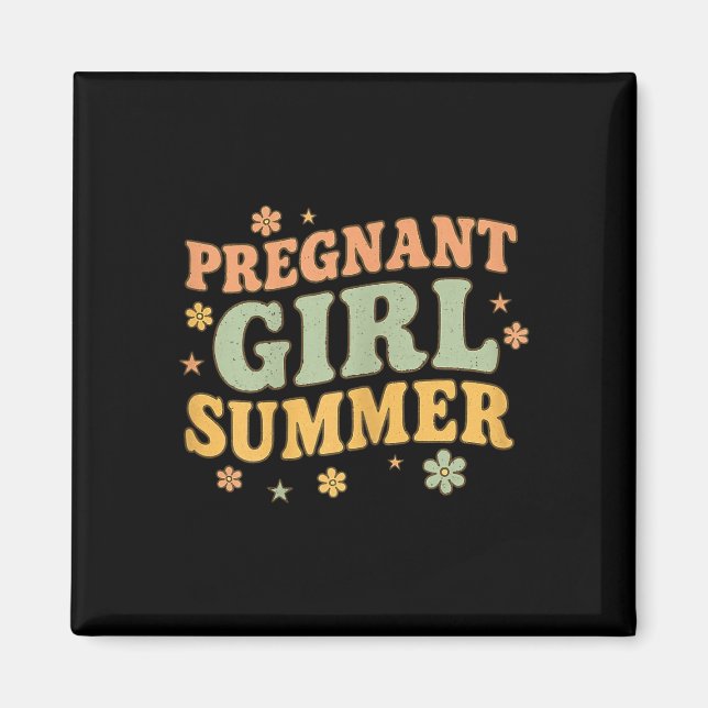 Aimant Fille enceinte été drôle bébé annonce oie (Devant)
