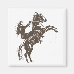 Aimant Fille équestre - Cheval de selle