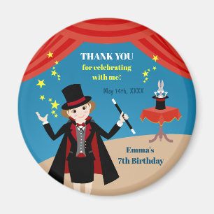 Aimant Fille magicien Spectacle Anniversaire