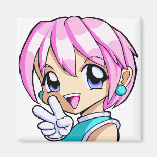 Aimant Fille mignonne d'Anime