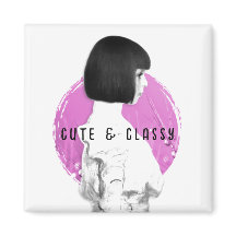 Fille mignonne et classe rose et noir