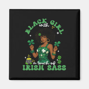 Aimant Fille noire avec S irlandais Saint-Patrick Irish P
