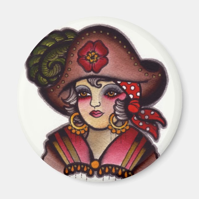 Aimant fille pirate (Devant)