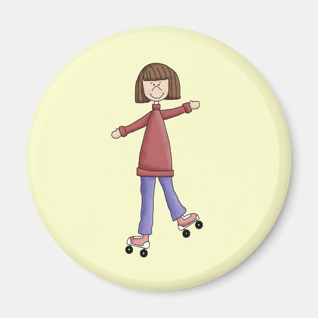 Aimant Fille Rollerskating (Devant)