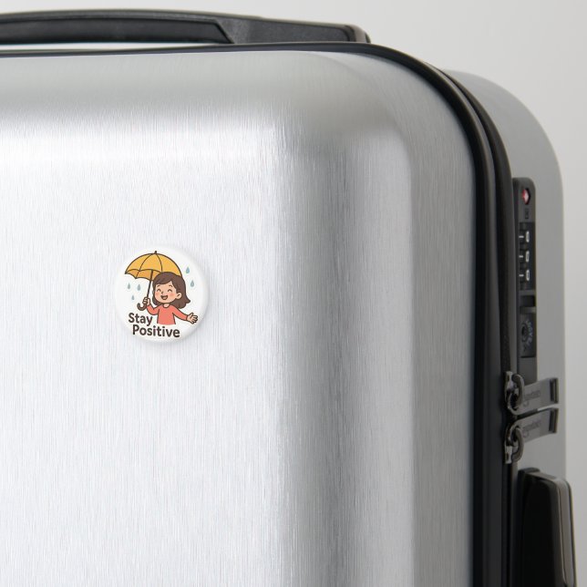 Aimant Fille sous la pluie... mais avec un sourire (In Situ (Bagages))