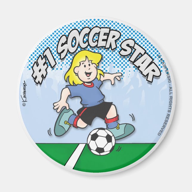 Aimant Fille Star du Foot (Devant)