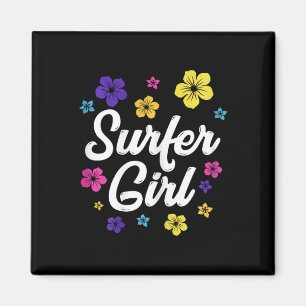 Aimant Fille Surfeuse Surf Rétro Vintage Cadeau Surf Femm