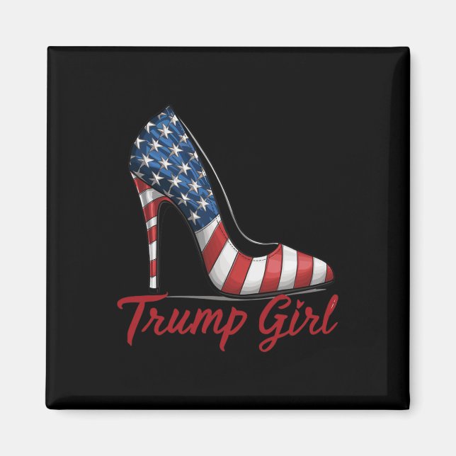 Aimant Fille talon haut Stilettos drapeau américain Trump (Devant)