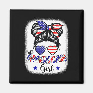 Aimant Fille tout à fait américaine T-shirt 4 juillet Fem