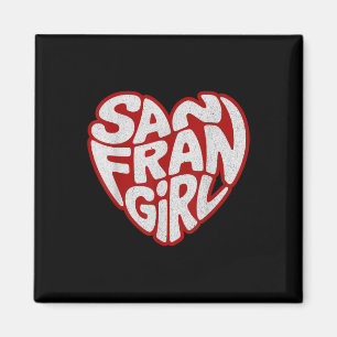 Aimant Fille vintage de San Fran Filles rétro de San Fran