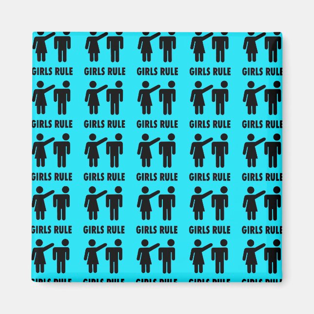 Aimant Filles amusantes Règle Turquoise Turquoise Blue Gi (Devant)