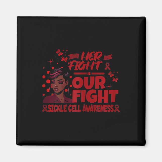 Aimant Filles Cellule Faucille Son combat est notre souti (Devant)