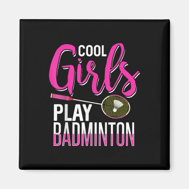 Aimant Filles cool Jouer Badminton (Devant)
