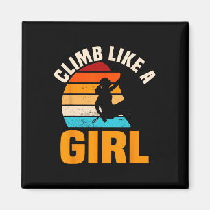 Aimant Filles de Bouldering Rétro Grimpeur Vintage Boulde