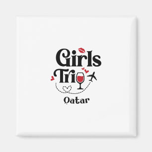 Aimant Filles de vin mignon voyage Qatar Vacances 