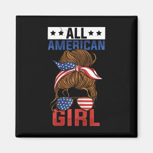 Aimant Filles Drapeau Américain Fille Tout à fait América