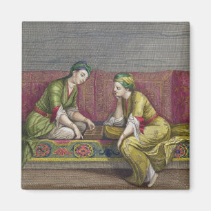 Aimant Filles turques, jouant Mangala, XVIIIème siècle