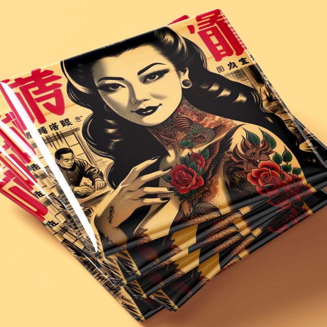 Aimant Fillettes tatouées japonaises (Créateur téléchargé)