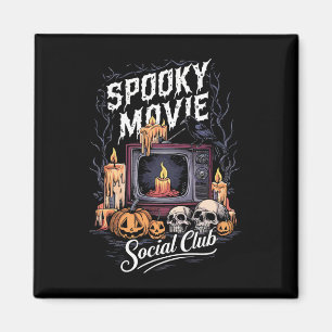 Aimant Film éffrayant Social Club Tv Vintage Halloween Ho