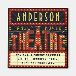 Aimant Film Theatre Marquee Home Cinéma   Nom personnalis