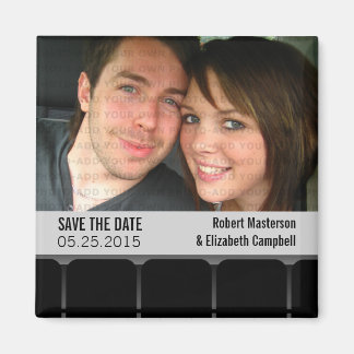 Aimant Film Theatre Photo Enregistrer la date Magnet, gri