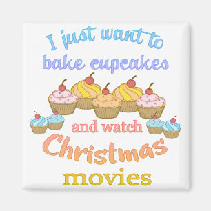 Aimant Films de Noël et Cupcakes