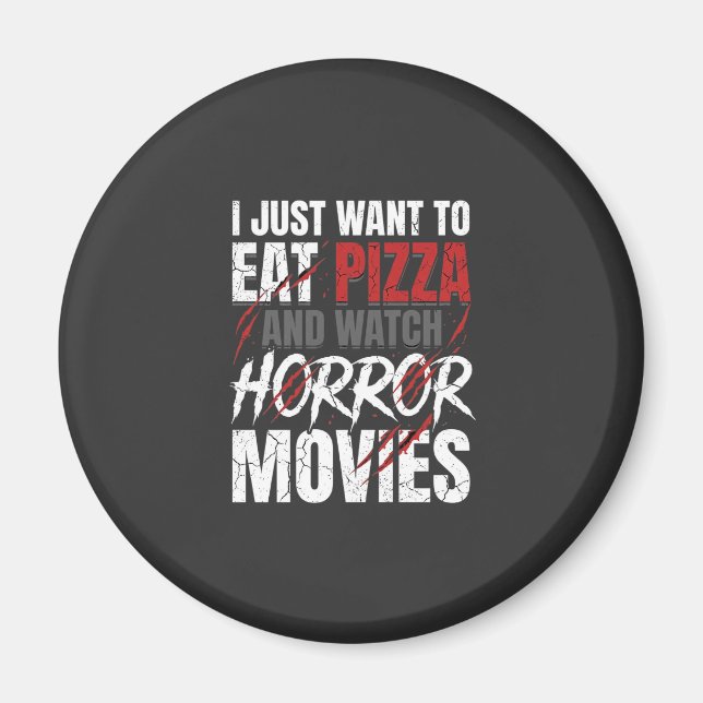 Aimant Films d'horreur Pizza Design Halloween_1 (Devant)