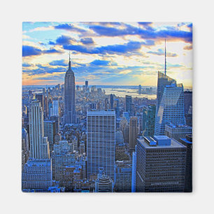 Aimant Fin de l'après-midi NYC Skyline à l'approche du co