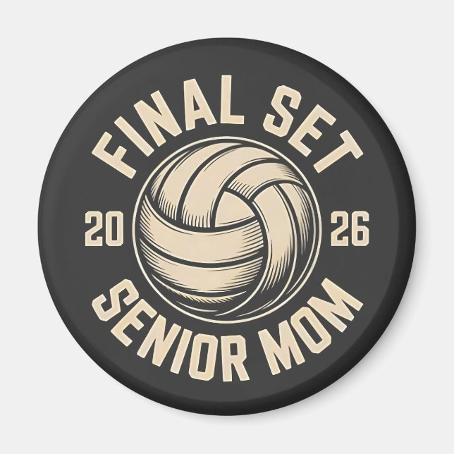 Aimant Final Set Senior Mom 2026 Graduation Volleyball (Devant)