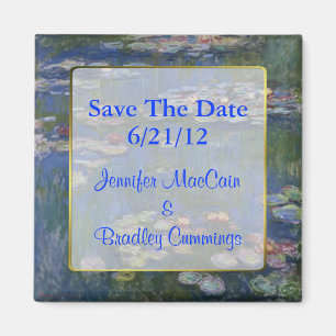 Aimant Fine Art Water Lilies Mariage Enregistrer la date 